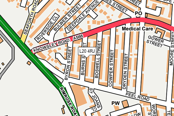 L20 4RJ map - OS OpenMap – Local (Ordnance Survey)