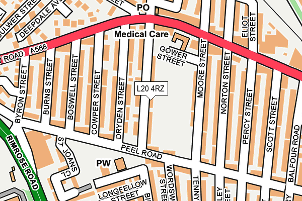 L20 4RZ map - OS OpenMap – Local (Ordnance Survey) L20 4RZ map - OS OpenMap – Local (Ordnance Survey)