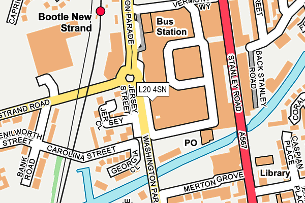 L20 4SN map - OS OpenMap – Local (Ordnance Survey) L20 4SN map - OS OpenMap – Local (Ordnance Survey)