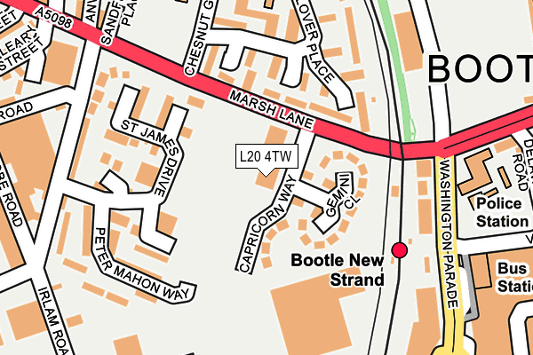 L20 4TW map - OS OpenMap – Local (Ordnance Survey) L20 4TW map - OS OpenMap – Local (Ordnance Survey)