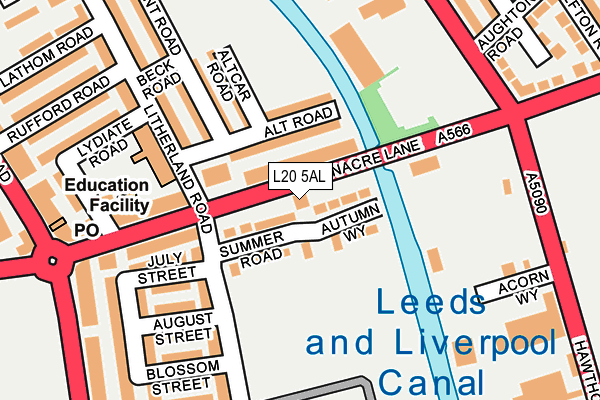 L20 5AL map - OS OpenMap – Local (Ordnance Survey) L20 5AL map - OS OpenMap – Local (Ordnance Survey)