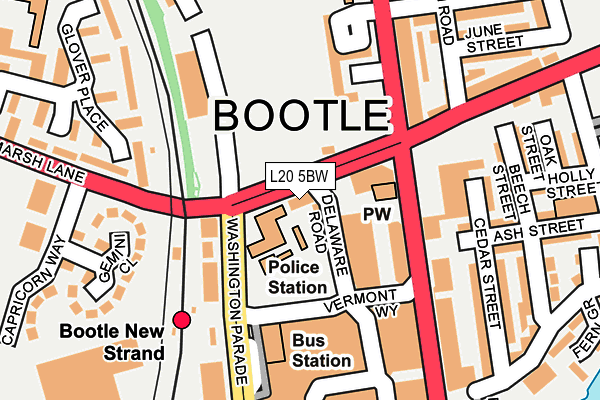 L20 5BW map - OS OpenMap – Local (Ordnance Survey) L20 5BW map - OS OpenMap – Local (Ordnance Survey)