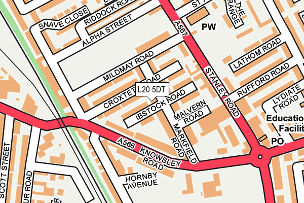 L20 5DT map - OS OpenMap – Local (Ordnance Survey) L20 5DT map - OS OpenMap – Local (Ordnance Survey)