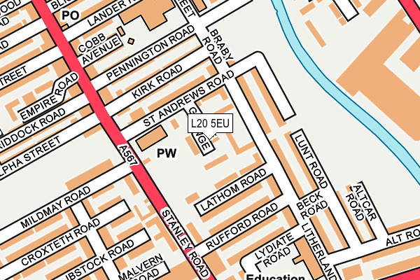 L20 5EU map - OS OpenMap – Local (Ordnance Survey) L20 5EU map - OS OpenMap – Local (Ordnance Survey)