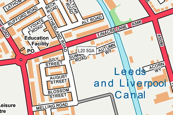 L20 5GA map - OS OpenMap – Local (Ordnance Survey) L20 5GA map - OS OpenMap – Local (Ordnance Survey)