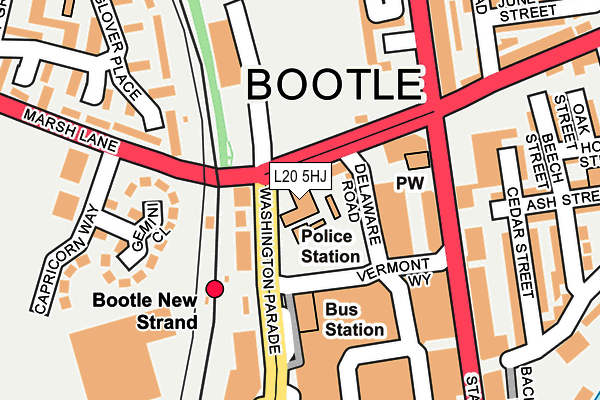L20 5HJ map - OS OpenMap – Local (Ordnance Survey) L20 5HJ map - OS OpenMap – Local (Ordnance Survey)