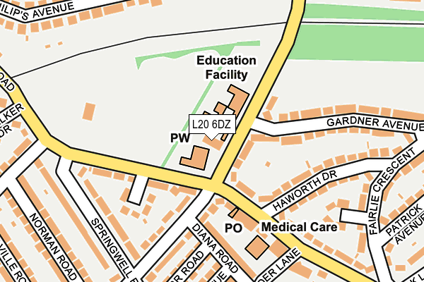 L20 6DZ map - OS OpenMap – Local (Ordnance Survey) L20 6DZ map - OS OpenMap – Local (Ordnance Survey)