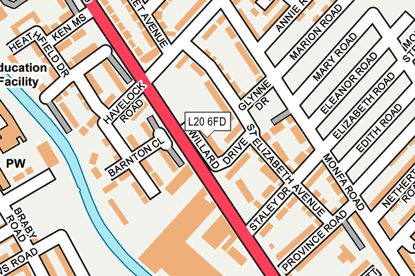 L20 6FD map - OS OpenMap – Local (Ordnance Survey) L20 6FD map - OS OpenMap – Local (Ordnance Survey)