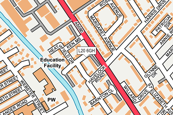 L20 6GH map - OS OpenMap – Local (Ordnance Survey) L20 6GH map - OS OpenMap – Local (Ordnance Survey)