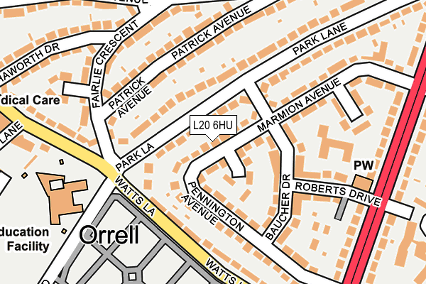 L20 6HU map - OS OpenMap – Local (Ordnance Survey) L20 6HU map - OS OpenMap – Local (Ordnance Survey)