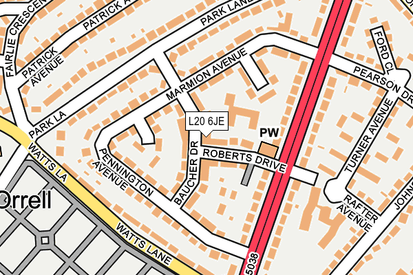 L20 6JE map - OS OpenMap – Local (Ordnance Survey) L20 6JE map - OS OpenMap – Local (Ordnance Survey)