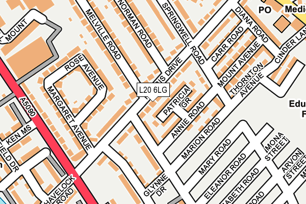 L20 6LG map - OS OpenMap – Local (Ordnance Survey) L20 6LG map - OS OpenMap – Local (Ordnance Survey)
