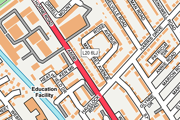 L20 6LJ map - OS OpenMap – Local (Ordnance Survey) L20 6LJ map - OS OpenMap – Local (Ordnance Survey)