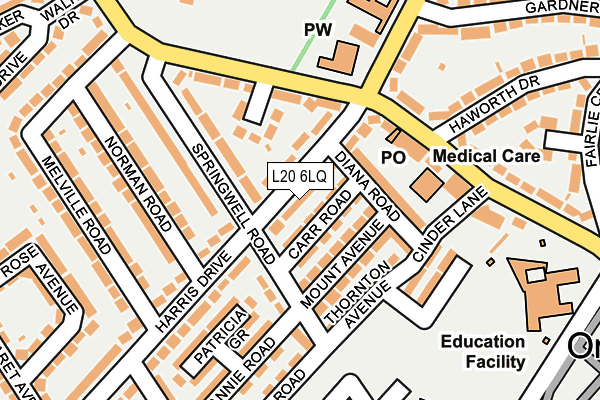 L20 6LQ map - OS OpenMap – Local (Ordnance Survey) L20 6LQ map - OS OpenMap – Local (Ordnance Survey)