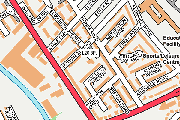 L20 6PJ map - OS OpenMap – Local (Ordnance Survey) L20 6PJ map - OS OpenMap – Local (Ordnance Survey)