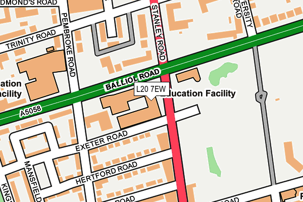 L20 7EW map - OS OpenMap – Local (Ordnance Survey) L20 7EW map - OS OpenMap – Local (Ordnance Survey)