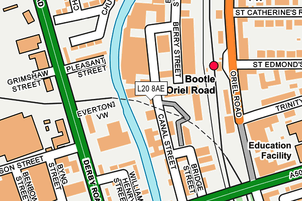 L20 8AE map - OS OpenMap – Local (Ordnance Survey) L20 8AE map - OS OpenMap – Local (Ordnance Survey)