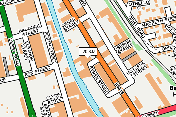 L20 8JZ map - OS OpenMap – Local (Ordnance Survey) L20 8JZ map - OS OpenMap – Local (Ordnance Survey)