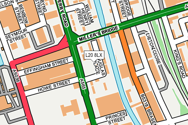 L20 8LX map - OS OpenMap – Local (Ordnance Survey) L20 8LX map - OS OpenMap – Local (Ordnance Survey)