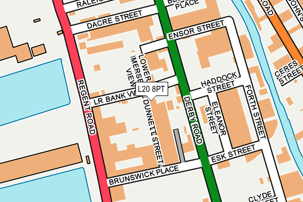 L20 8PT map - OS OpenMap – Local (Ordnance Survey) L20 8PT map - OS OpenMap – Local (Ordnance Survey)