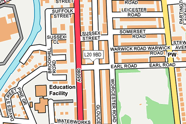 L20 9BD map - OS OpenMap – Local (Ordnance Survey) L20 9BD map - OS OpenMap – Local (Ordnance Survey)