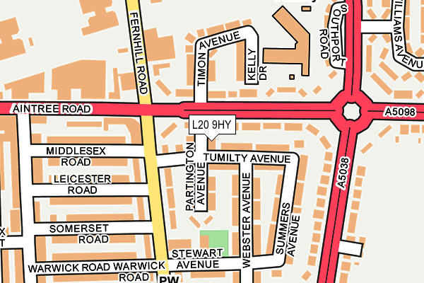 L20 9HY map - OS OpenMap – Local (Ordnance Survey) L20 9HY map - OS OpenMap – Local (Ordnance Survey)