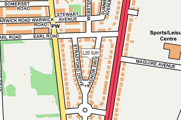 L20 9JH map - OS OpenMap – Local (Ordnance Survey) L20 9JH map - OS OpenMap – Local (Ordnance Survey)