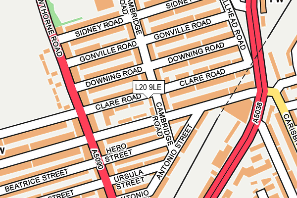 L20 9LE map - OS OpenMap – Local (Ordnance Survey) L20 9LE map - OS OpenMap – Local (Ordnance Survey)