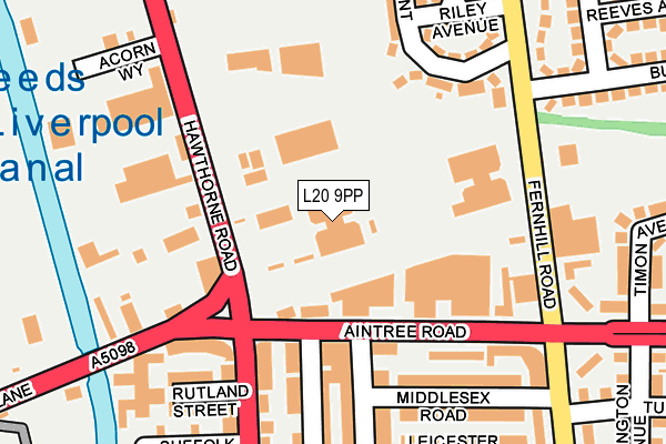 L20 9PP map - OS OpenMap – Local (Ordnance Survey) L20 9PP map - OS OpenMap – Local (Ordnance Survey)