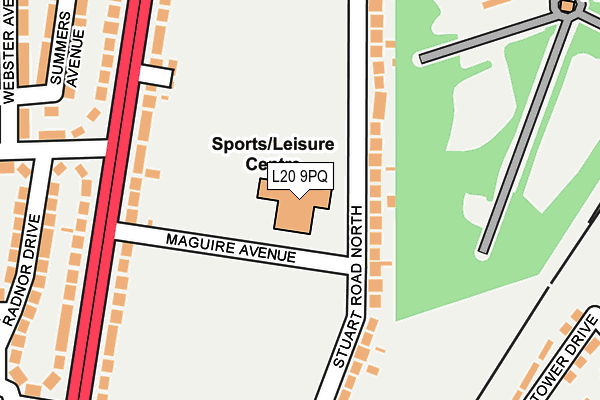 L20 9PQ map - OS OpenMap – Local (Ordnance Survey) L20 9PQ map - OS OpenMap – Local (Ordnance Survey)