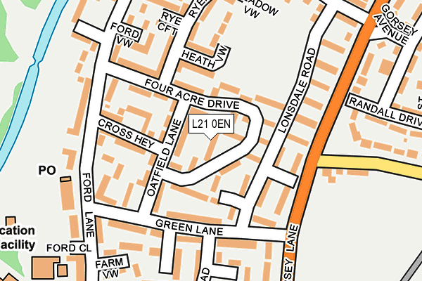 L21 0EN map - OS OpenMap – Local (Ordnance Survey) L21 0EN map - OS OpenMap – Local (Ordnance Survey)