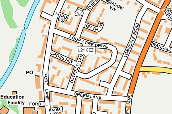 L21 0EZ map - OS OpenMap – Local (Ordnance Survey) L21 0EZ map - OS OpenMap – Local (Ordnance Survey)