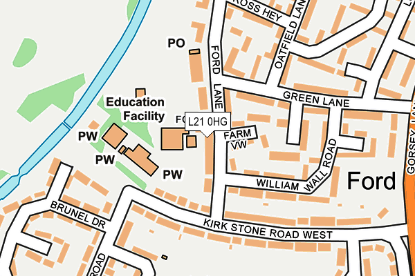 L21 0HG map - OS OpenMap – Local (Ordnance Survey) L21 0HG map - OS OpenMap – Local (Ordnance Survey)