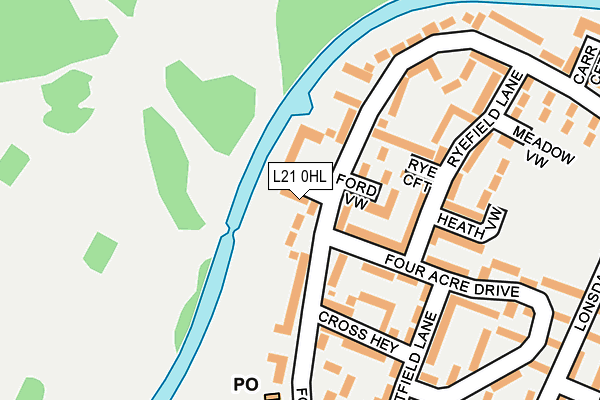 L21 0HL map - OS OpenMap – Local (Ordnance Survey)