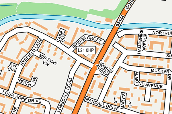 L21 0HP map - OS OpenMap – Local (Ordnance Survey) L21 0HP map - OS OpenMap – Local (Ordnance Survey)