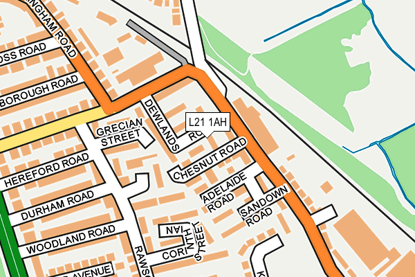 L21 1AH map - OS OpenMap – Local (Ordnance Survey) L21 1AH map - OS OpenMap – Local (Ordnance Survey)