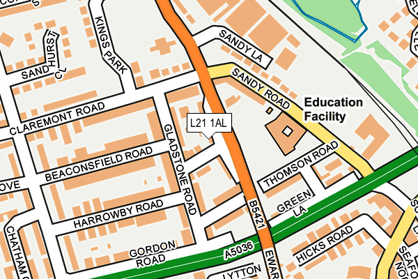 L21 1AL map - OS OpenMap – Local (Ordnance Survey) L21 1AL map - OS OpenMap – Local (Ordnance Survey)