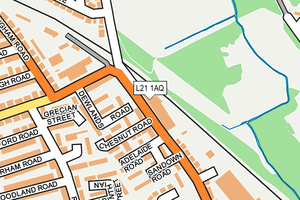 L21 1AQ map - OS OpenMap – Local (Ordnance Survey) L21 1AQ map - OS OpenMap – Local (Ordnance Survey)