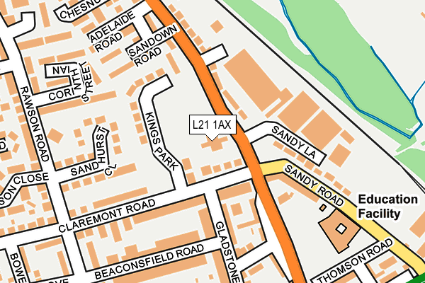 L21 1AX map - OS OpenMap – Local (Ordnance Survey) L21 1AX map - OS OpenMap – Local (Ordnance Survey)