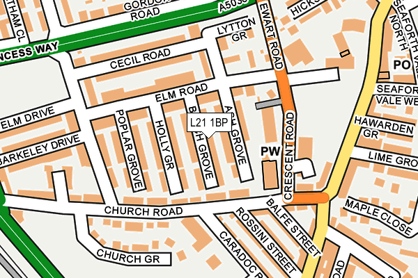 L21 1BP map - OS OpenMap – Local (Ordnance Survey) L21 1BP map - OS OpenMap – Local (Ordnance Survey)