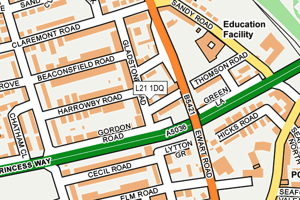 L21 1DQ map - OS OpenMap – Local (Ordnance Survey)