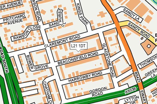 L21 1DT map - OS OpenMap – Local (Ordnance Survey) L21 1DT map - OS OpenMap – Local (Ordnance Survey)