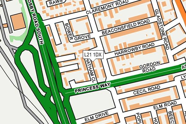 L21 1DX map - OS OpenMap – Local (Ordnance Survey) L21 1DX map - OS OpenMap – Local (Ordnance Survey)