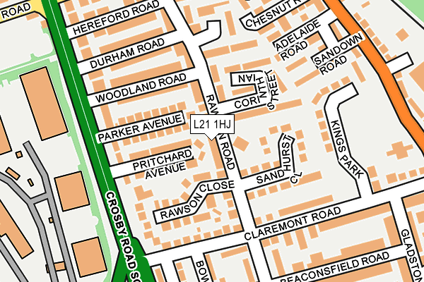 L21 1HJ map - OS OpenMap – Local (Ordnance Survey) L21 1HJ map - OS OpenMap – Local (Ordnance Survey)