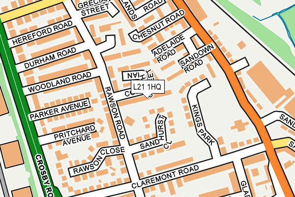 L21 1HQ map - OS OpenMap – Local (Ordnance Survey) L21 1HQ map - OS OpenMap – Local (Ordnance Survey)