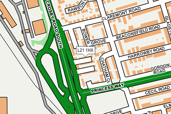 L21 1HX map - OS OpenMap – Local (Ordnance Survey) L21 1HX map - OS OpenMap – Local (Ordnance Survey)