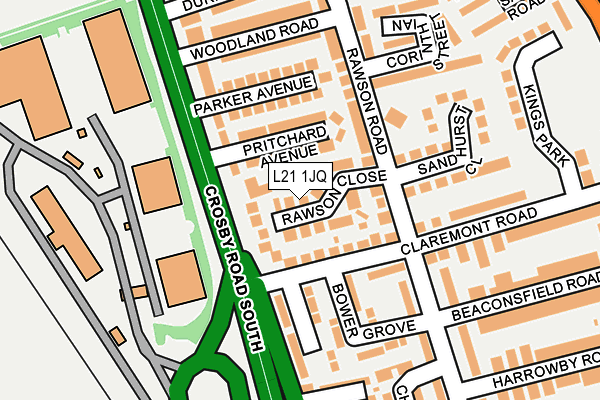 L21 1JQ map - OS OpenMap – Local (Ordnance Survey) L21 1JQ map - OS OpenMap – Local (Ordnance Survey)