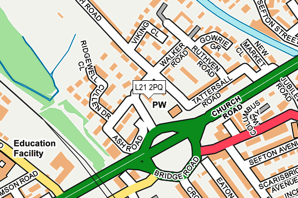 L21 2PQ map - OS OpenMap – Local (Ordnance Survey) L21 2PQ map - OS OpenMap – Local (Ordnance Survey)