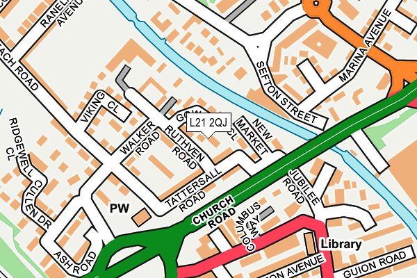 L21 2QJ map - OS OpenMap – Local (Ordnance Survey) L21 2QJ map - OS OpenMap – Local (Ordnance Survey)