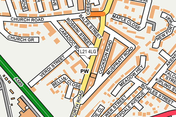 L21 4LG map - OS OpenMap – Local (Ordnance Survey) L21 4LG map - OS OpenMap – Local (Ordnance Survey)